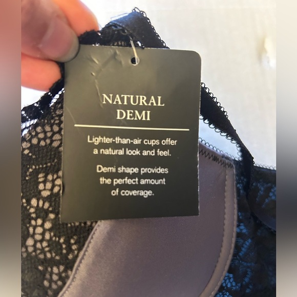 Natural Demi Black & Gray Lace Bra under wire & lightly padded NWT Sz-36B. AA7 - Picture 8 of 8